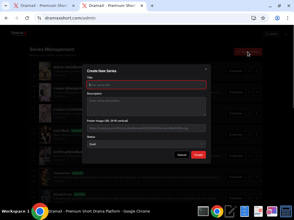 Create Series Form Empty